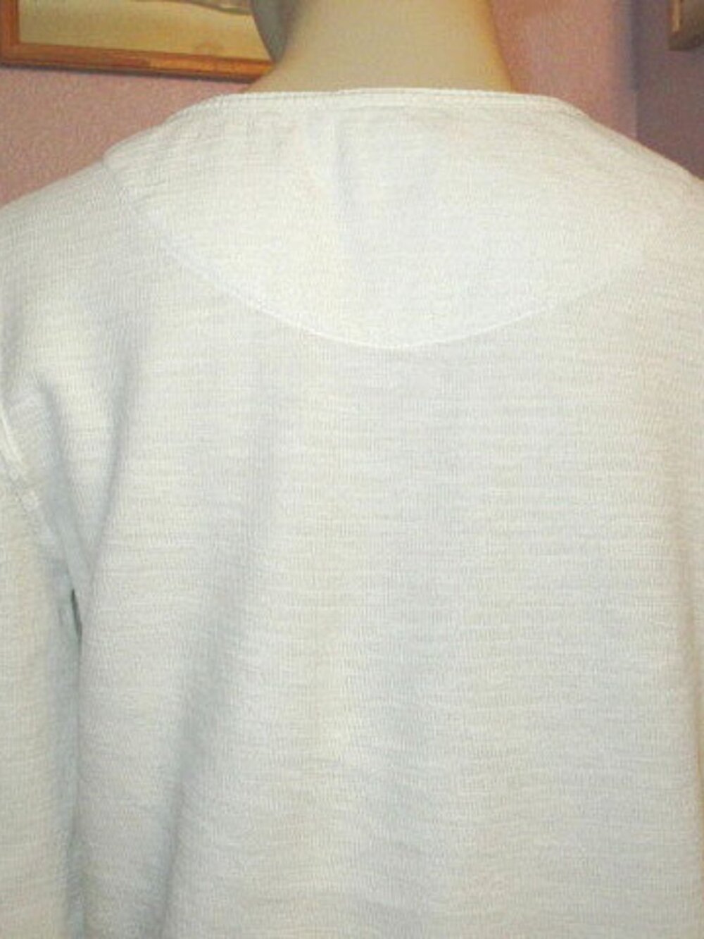Sundance Henley Top Size M Embroidered Eyelet Crochet Off White Cotton Boho EUC - Picture 9 of 11